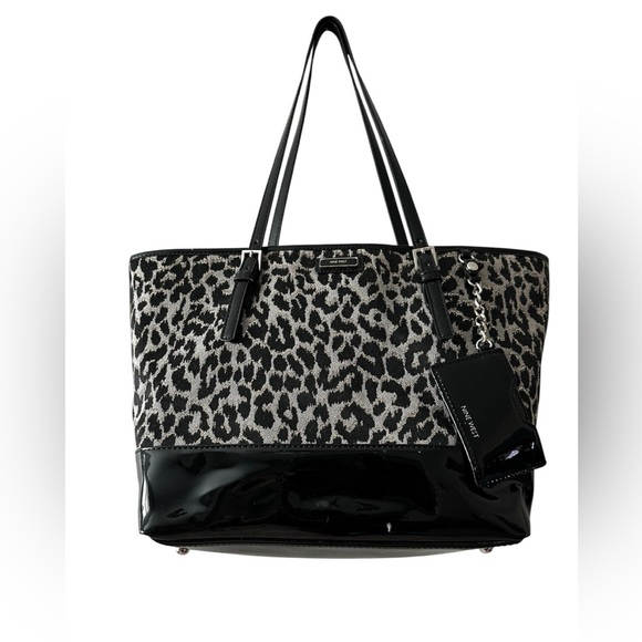 NINE WEST cheetah print tote shoulder bag - Picture 3 of 6